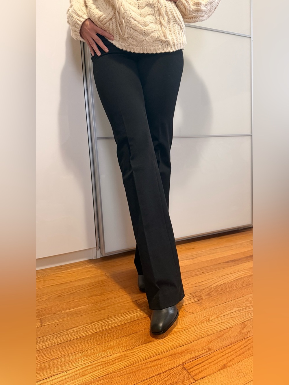 Joseph Rocker Boot Cut Stretch Trousers in Black